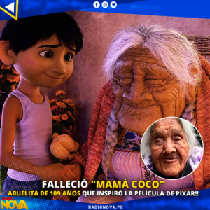 Falleció "mamá coco", abuelita de 109 años que inspiró la película de pixar‼️