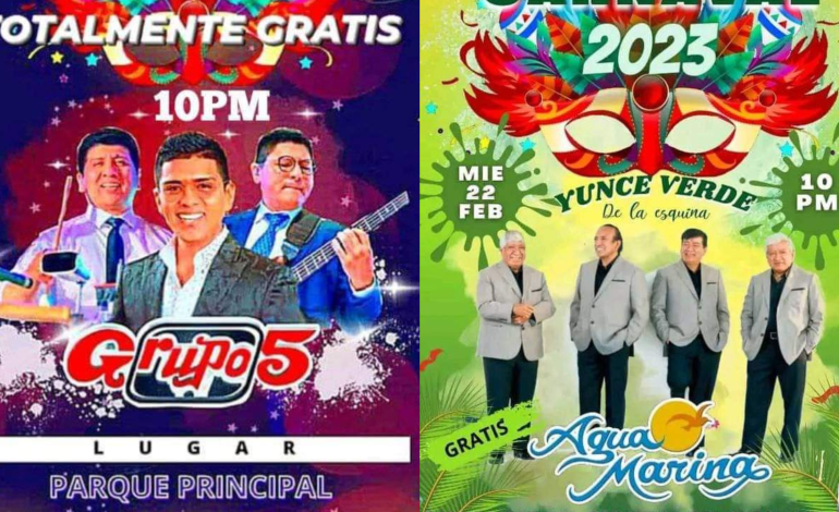 Grupo 5 y Agua Marina Los dos grandes grupos de cumbia cierran carnavales en Bernal